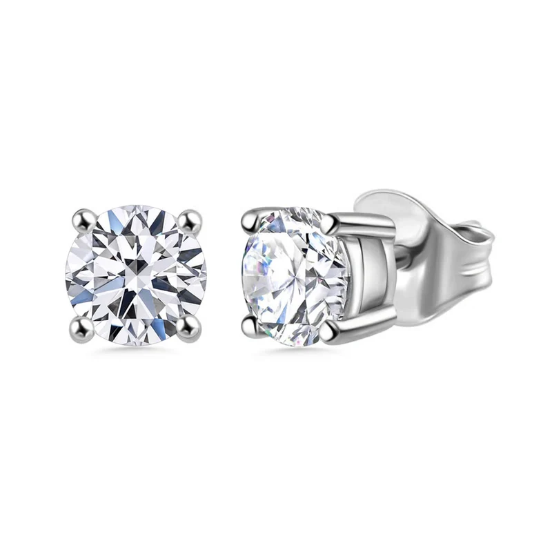 LUXURIANT 1 ct. SGL zertifizierte VS-GH Labor Diamant Ohrringe, 925 Silber rhodiniert
