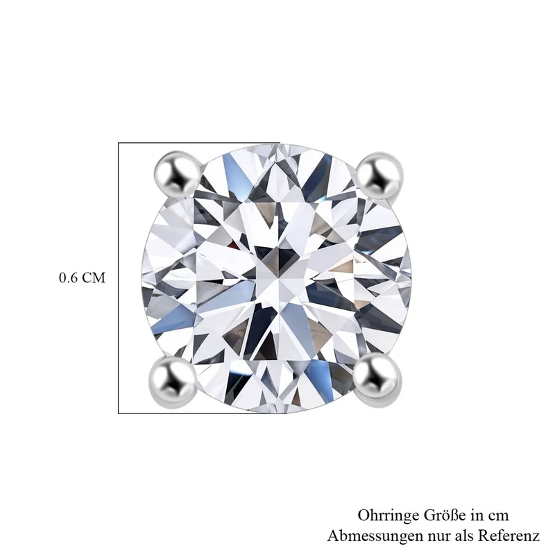 LUXURIANT 1 ct. SGL zertifizierte VS-GH Labor Diamant Ohrringe, 925 Silber rhodiniert