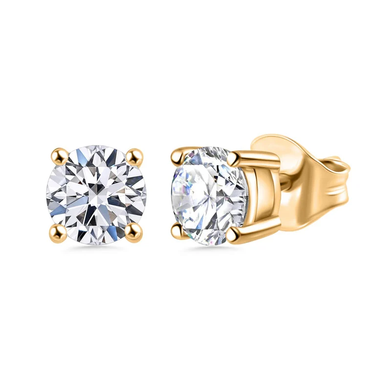 LUXURIANT 1 ct. SGL zertifizierte VS-GH Labor Diamant Ohrringe, 925 Silber rhodiniert