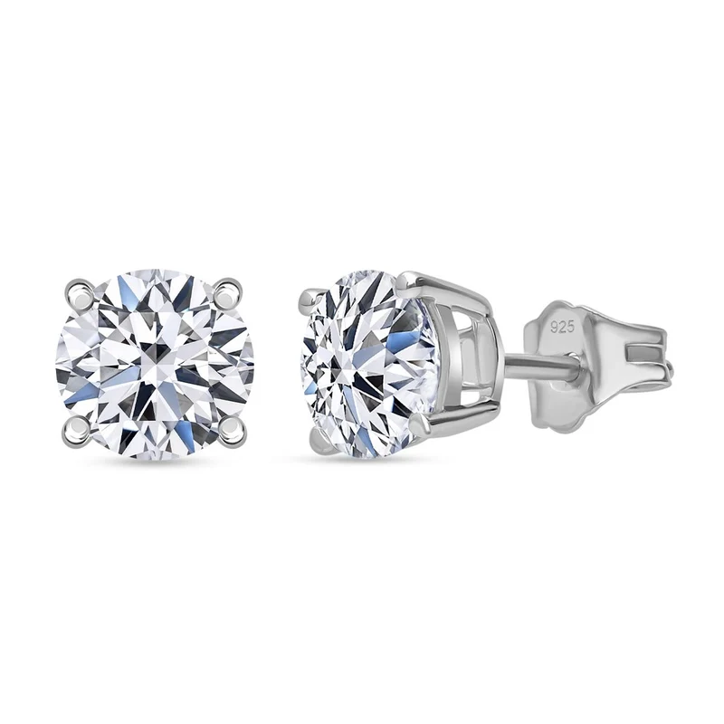 LUXURIANT 2 ct. SGL zertifizierte VS-GH Labor Diamant Ohrringe, 925 Silber Gelbgold Vermeil