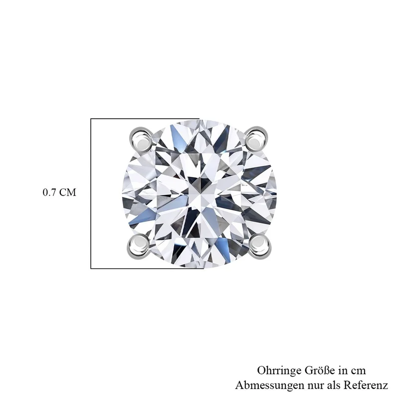 LUXURIANT 2 ct. SGL zertifizierte VS-GH Labor Diamant Ohrringe, 925 Silber Gelbgold Vermeil