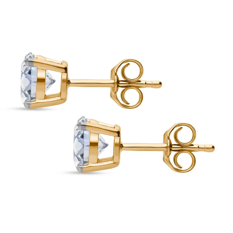 LUXURIANT 2 ct. SGL zertifizierte VS-GH Labor Diamant Ohrringe, 925 Silber Gelbgold Vermeil