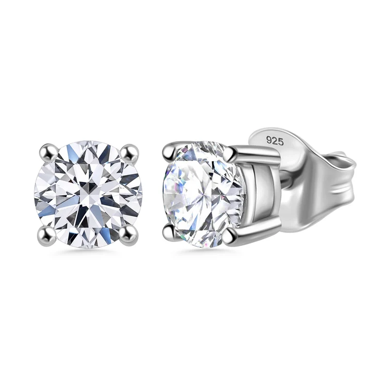 LUXURIANT 1,50 ct. SGL zertifizierte VS-EF Labor Diamant Ohrringe, 925 Silber Gelbgold Vermeil