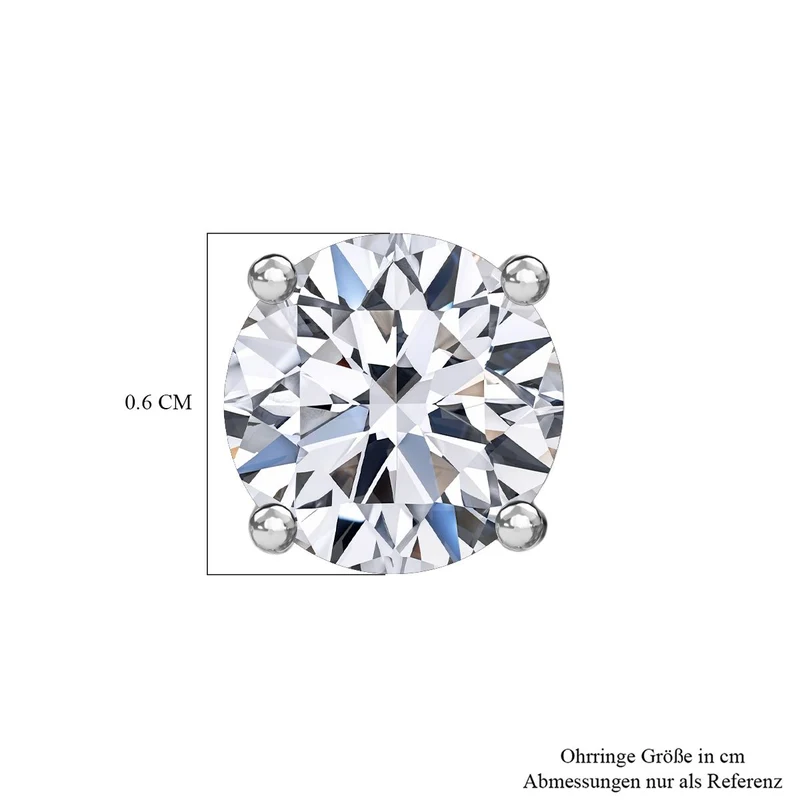 LUXURIANT 1,50 ct. SGL zertifizierte VS-EF Labor Diamant Ohrringe, 925 Silber Gelbgold Vermeil