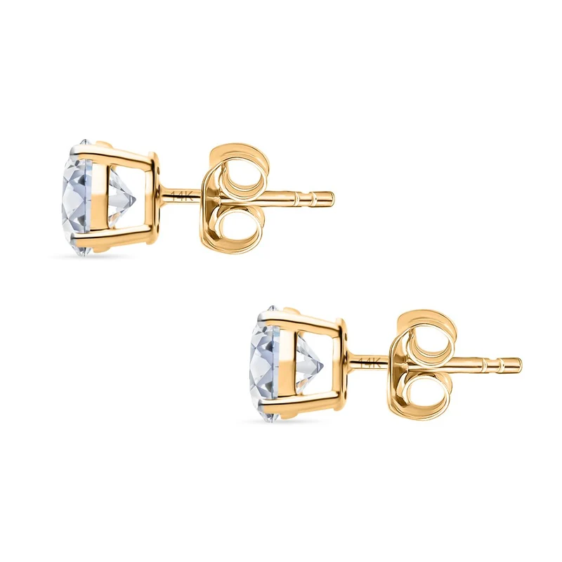 LUXURIANT 1,50 ct. SGL zertifizierte VS-EF Labor Diamant Ohrringe, 925 Silber Gelbgold Vermeil