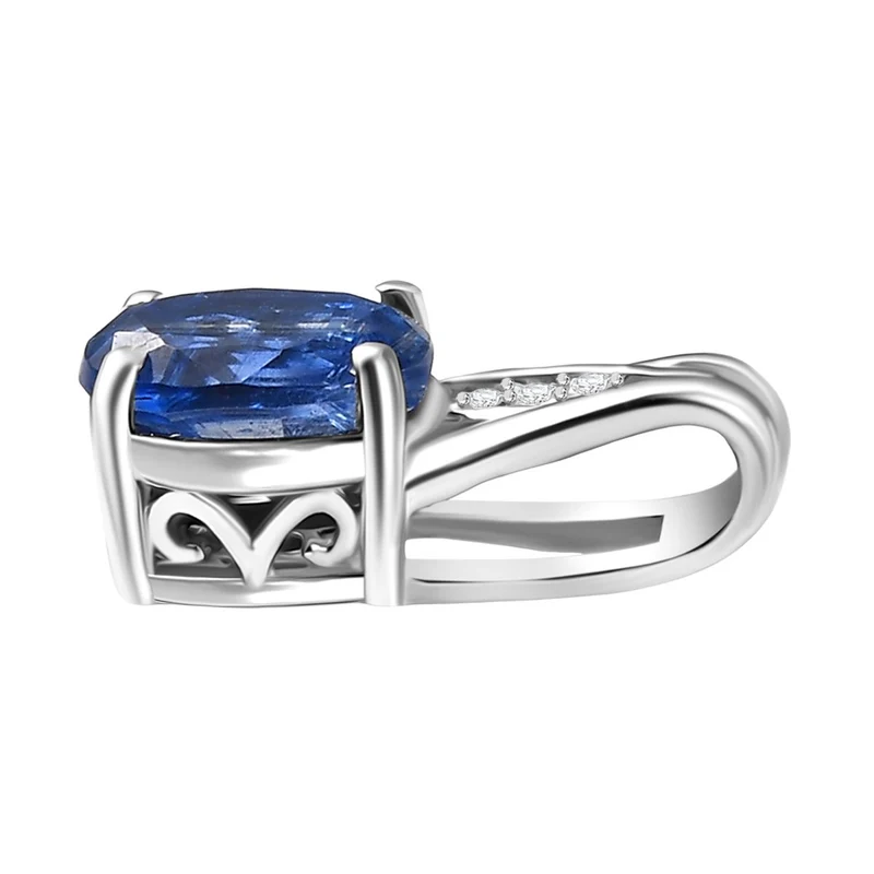 2er Set - D'Joy AA Natürlicher Kaschmir-Kyanit Ring und Anhänger, 925 Silber rhodiniert (Größe 20.00) ca. 2.17 ct