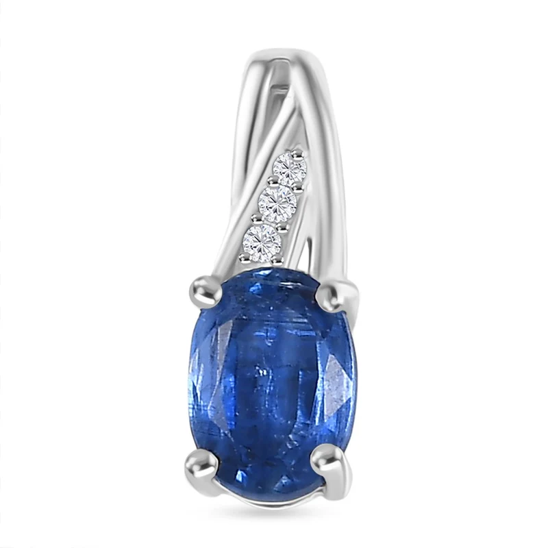 2er Set - D'Joy AA Natürlicher Kaschmir-Kyanit Ring und Anhänger, 925 Silber rhodiniert (Größe 20.00) ca. 2.17 ct