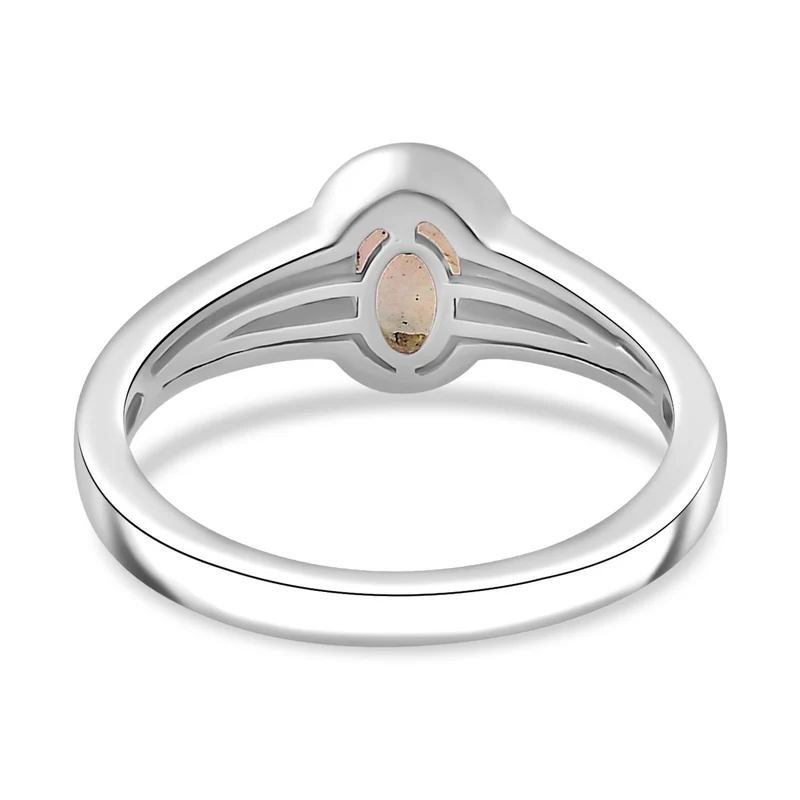 3er Set- AA Natürlicher, äthiopischer Welo Opal Anhänger, Ring und Ohrringe, 925 Silber rhodiniert ca. 1.61 ct