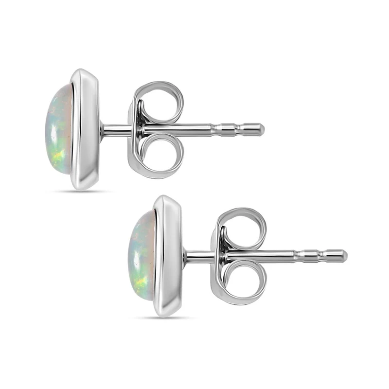 3er Set- AA Natürlicher, äthiopischer Welo Opal Anhänger, Ring und Ohrringe, 925 Silber rhodiniert ca. 1.61 ct