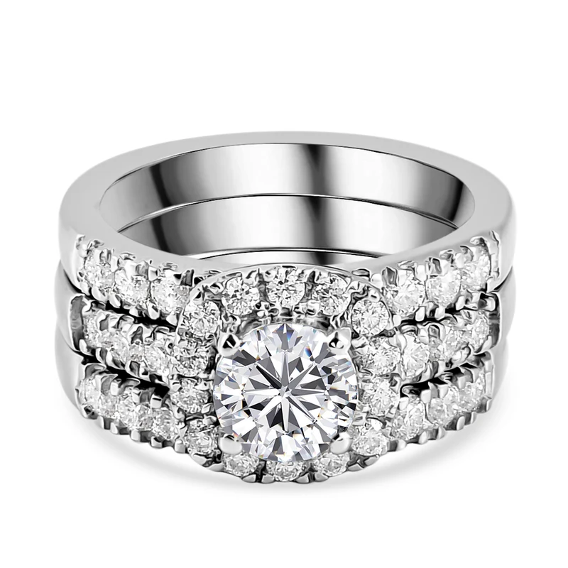 Dreifacher 88 Facetten Moissanit-Ring, ca. 1,78 ct