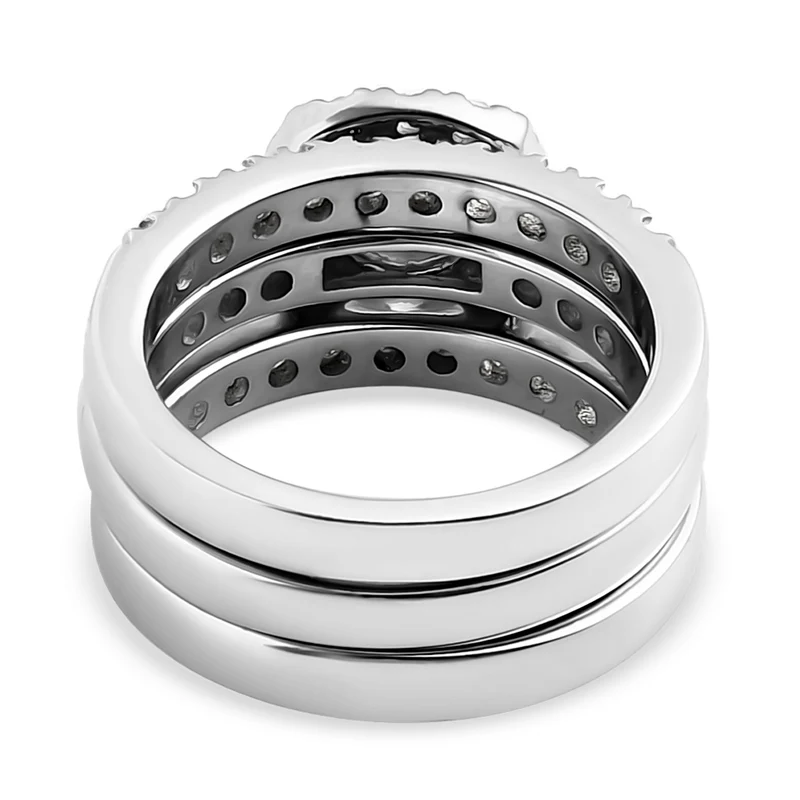 Dreifacher 88 Facetten Moissanit-Ring, ca. 1,78 ct