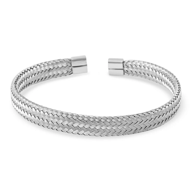Flexibles Edelstahl Armreif, ca. 12,00g, rosévergoldet