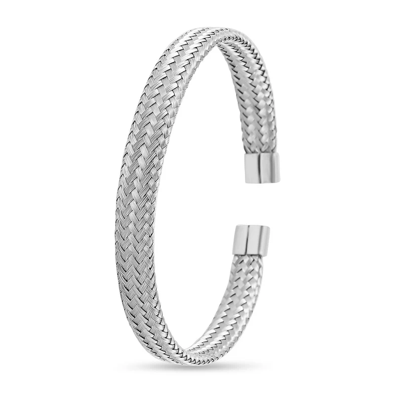 Flexibles Edelstahl Armreif, ca. 12,00g, rosévergoldet