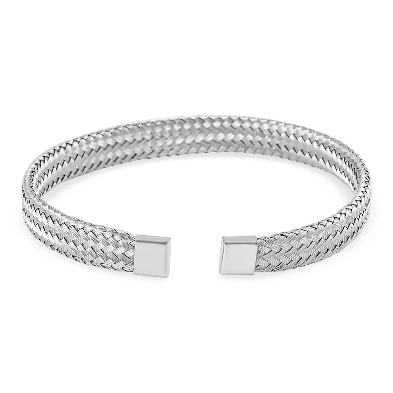 Flexibles Edelstahl Armreif, ca. 12,00g, rosévergoldet