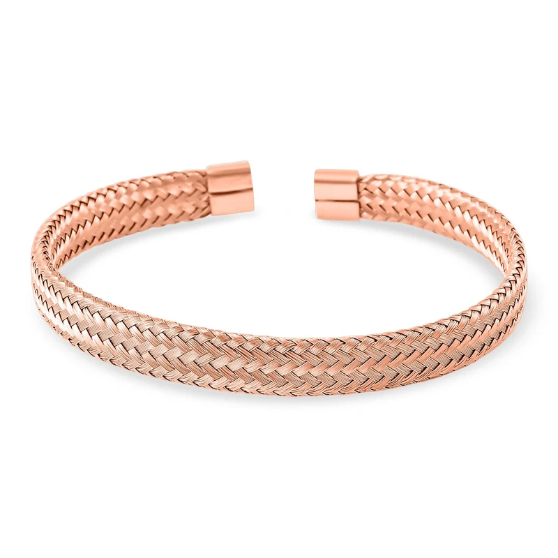 Flexibles Edelstahl Armreif, ca. 12,00g, rosévergoldet