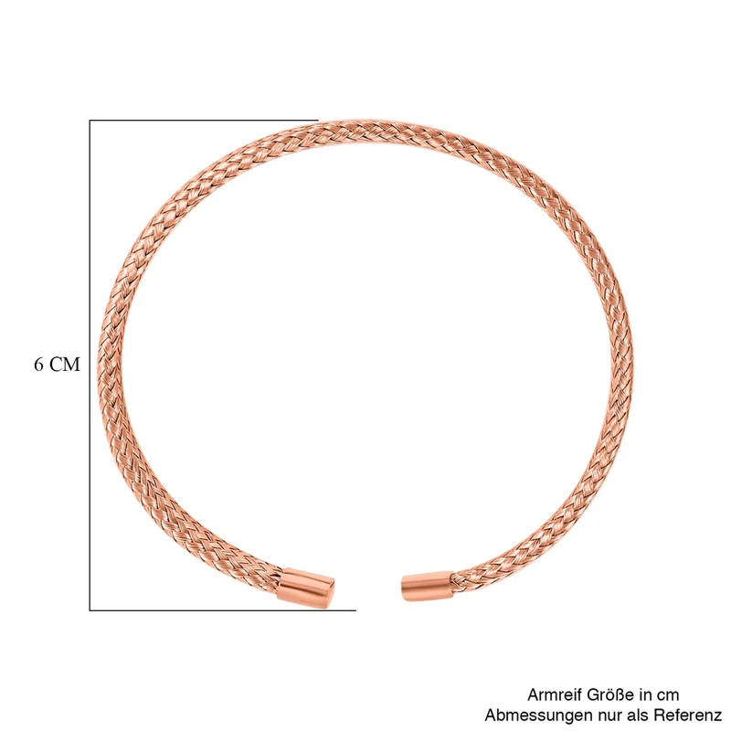 Flexibles Edelstahl Armreif, ca. 12,00g, rosévergoldet