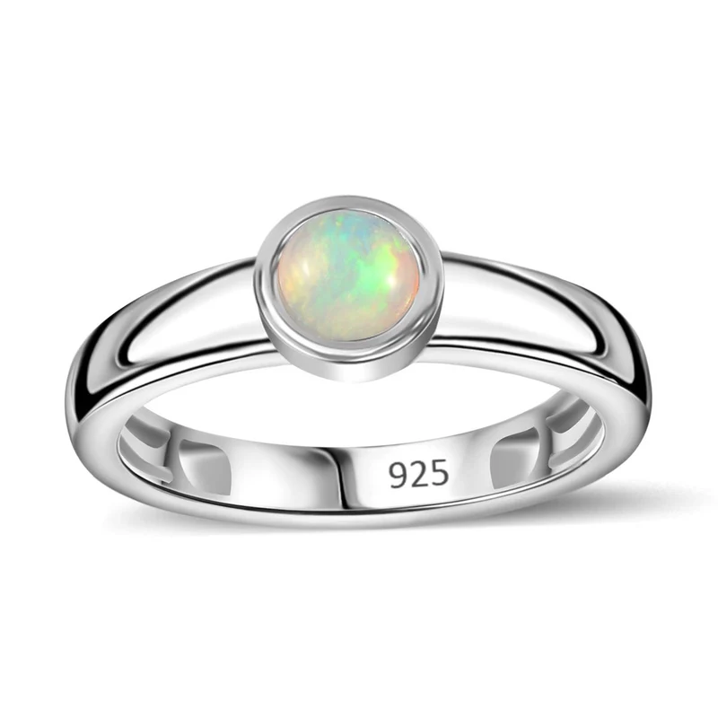 AA Natürlicher, äthiopischer Welo Opal Schmuckset 925 Silber rhodiniert ca. 1,02 ct.