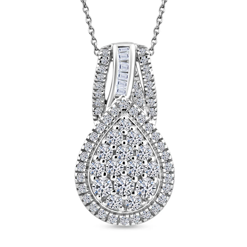 LUXURIANT DIAMOND - Lab Grown Diamant SI-GH SGL zertifiziert Schmuckset ca. 50 cm 925 Silber Rhodiniert ca. 1.00 ct