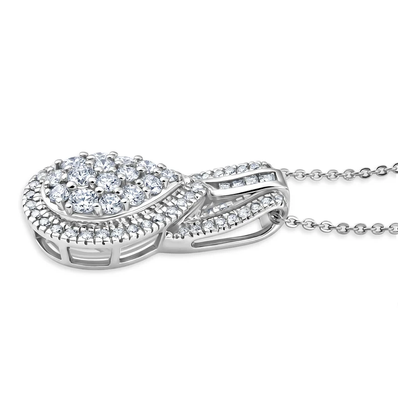 LUXURIANT DIAMOND - Lab Grown Diamant SI-GH SGL zertifiziert Schmuckset ca. 50 cm 925 Silber Rhodiniert ca. 1.00 ct