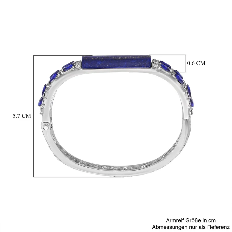 Lapislazuli, blauer Kristall Armreif, ca. 18 cm
