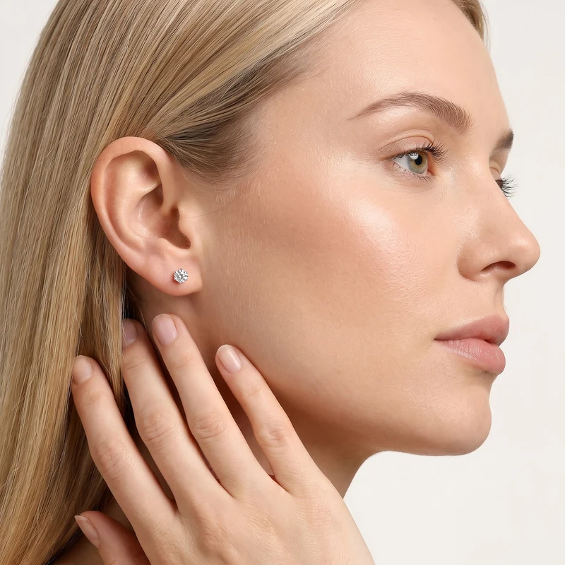 LUXURIANT 1 ct. SGL zertifizierte VS-EF Labor Diamant Ohrringe in 950 Platin