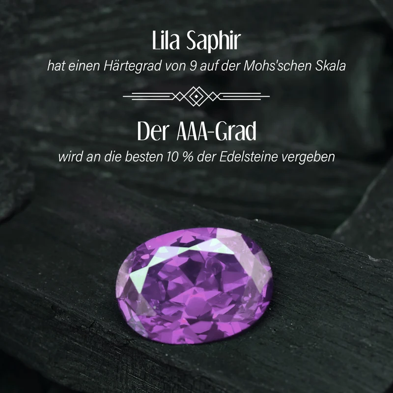 Iliana AAA Lila Saphir, Weißer Diamant AGI zertifiziert Ohrringe 750 Gold ca. 2.10 ct (10-15 Werktage Lieferzeit)