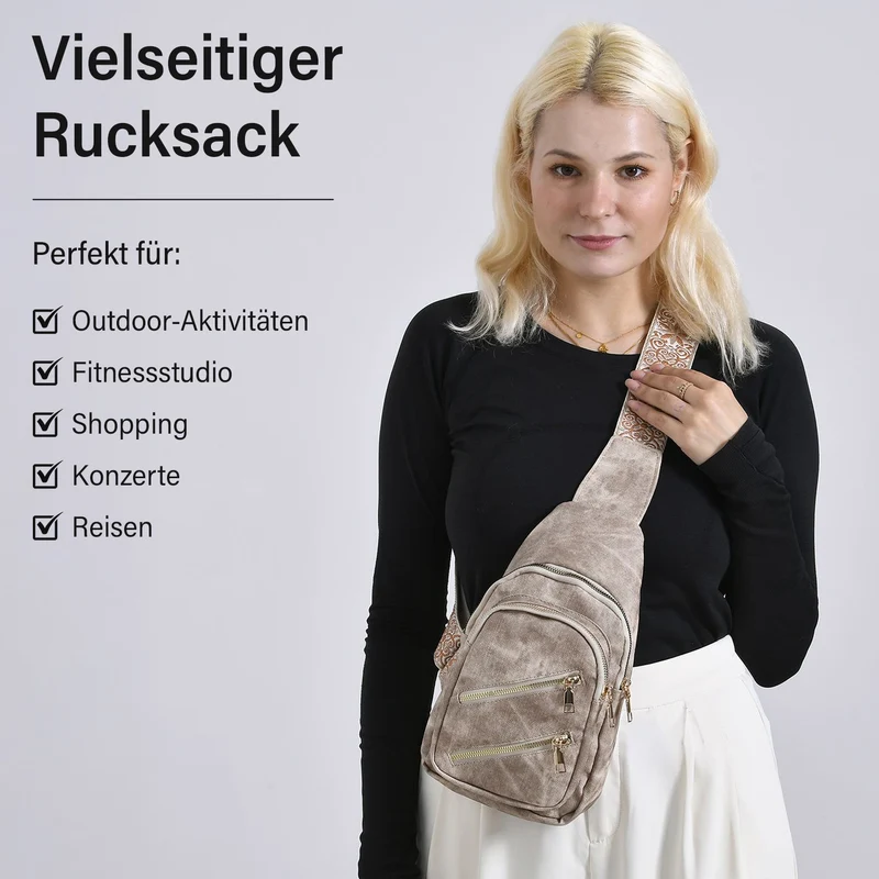 Crossbody-Slingbag aus Nylon mit RFID-Schutz, ca. 19 x 8 x 32 cm, verstellbarer Trageriemen, rosa