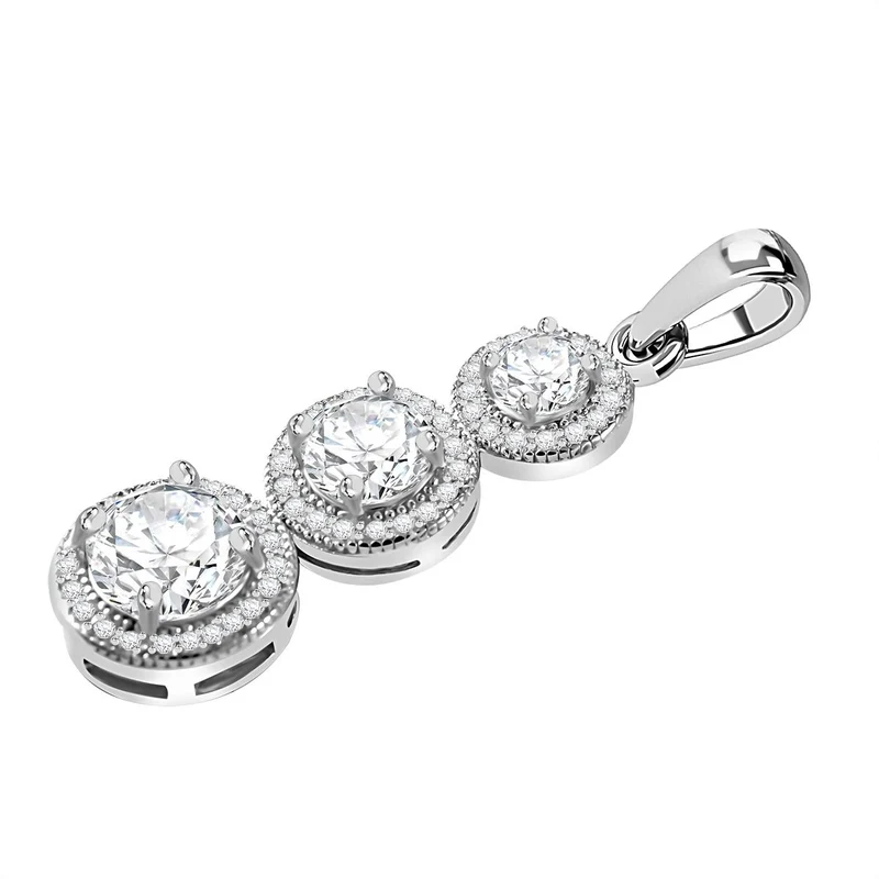 LUSTRO STELLA - 2er Set Weißer Zirkonia Schmuckset, 925 Silber rhodiniert