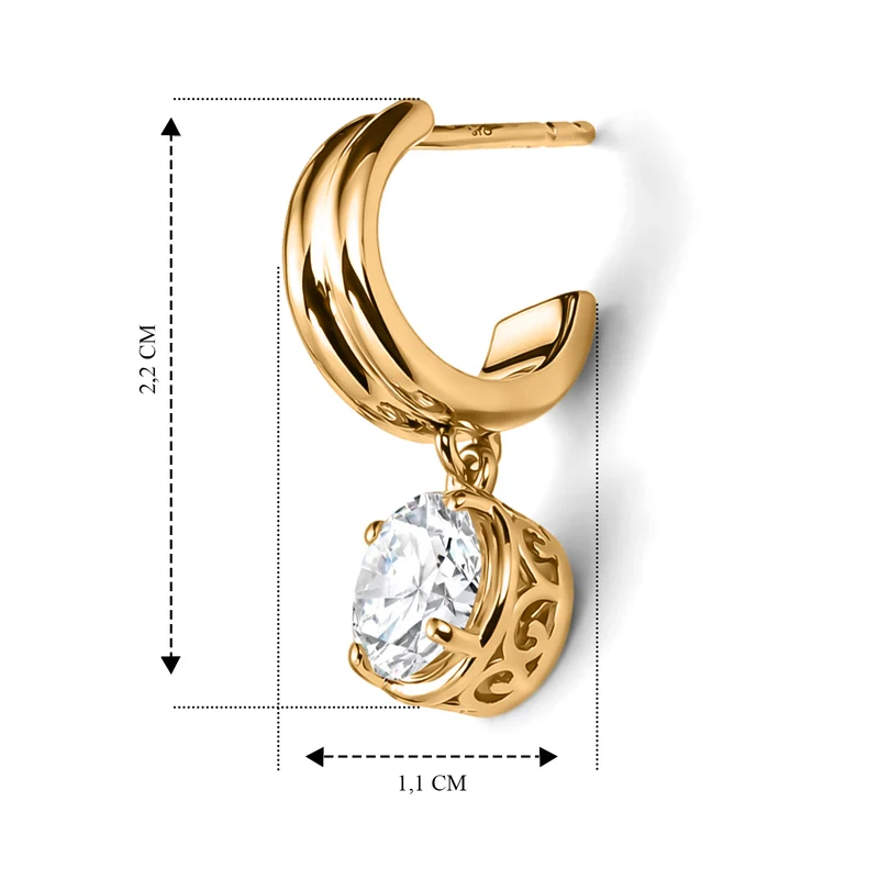 EVER TRUE Moissanit Ohrringe 950 Kupfer ca. 2.39 ct