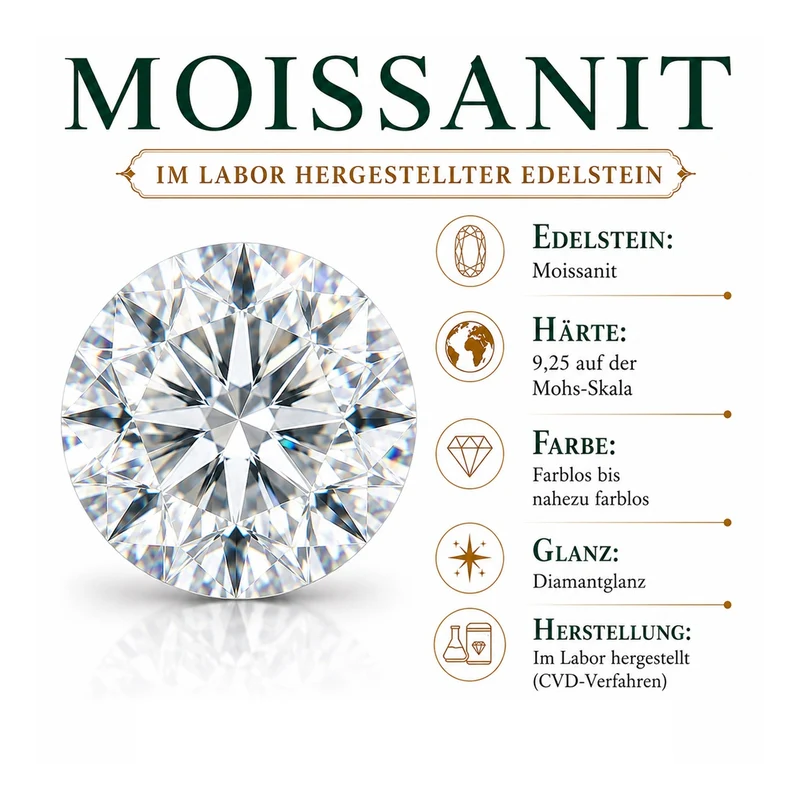 D'Joy Moissanit Ohrringe 925 Silber 750 Vergoldet ca. 0.57 ct