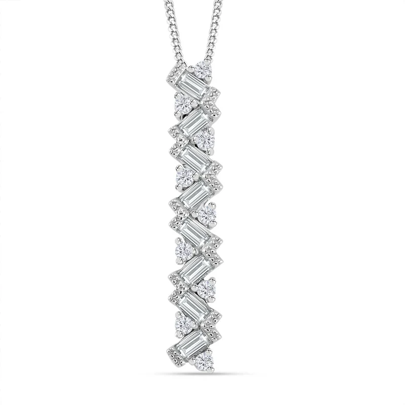 Moissanit Schmuckset 925 Silber platiniert, 925 Silber rhodiniert ca. 1,35 ct.