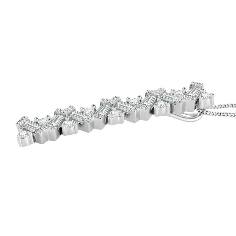 Moissanit Schmuckset 925 Silber platiniert, 925 Silber rhodiniert ca. 1,35 ct.