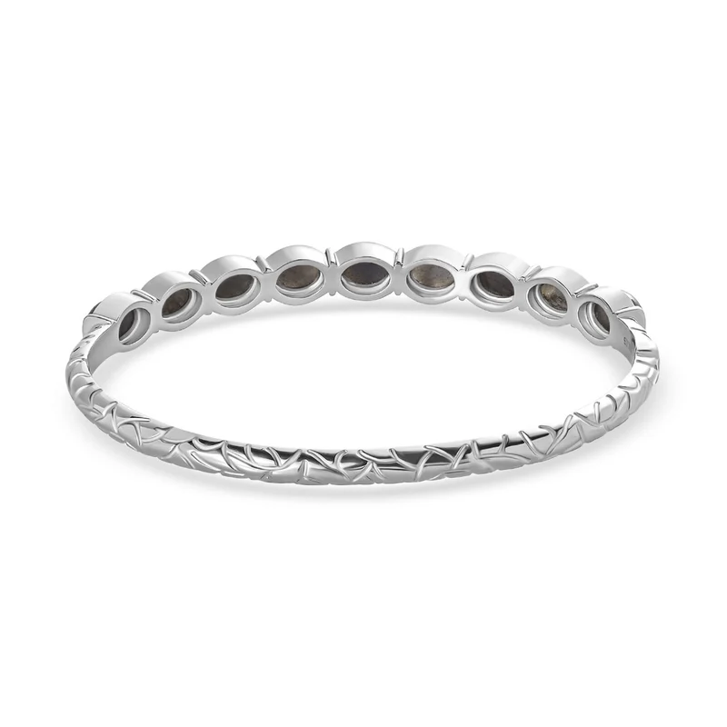 Labradorit Armreif ca. 19 cm Edelstahl ca. 13.71 ct