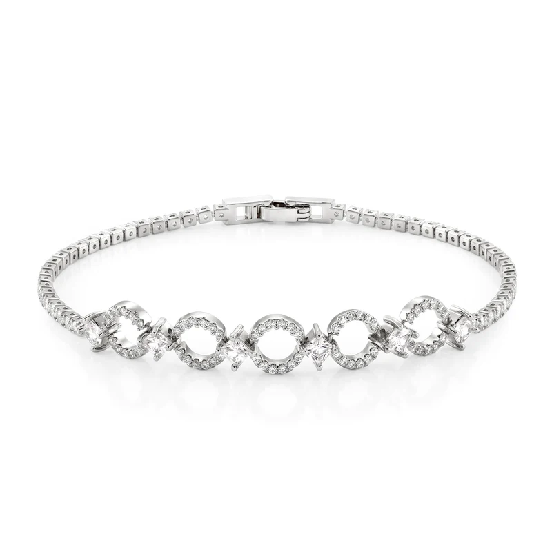Weißer Zirkonia Schmuckset Nickelfreies Messing