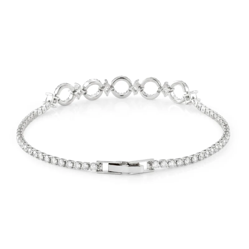Weißer Zirkonia Schmuckset Nickelfreies Messing