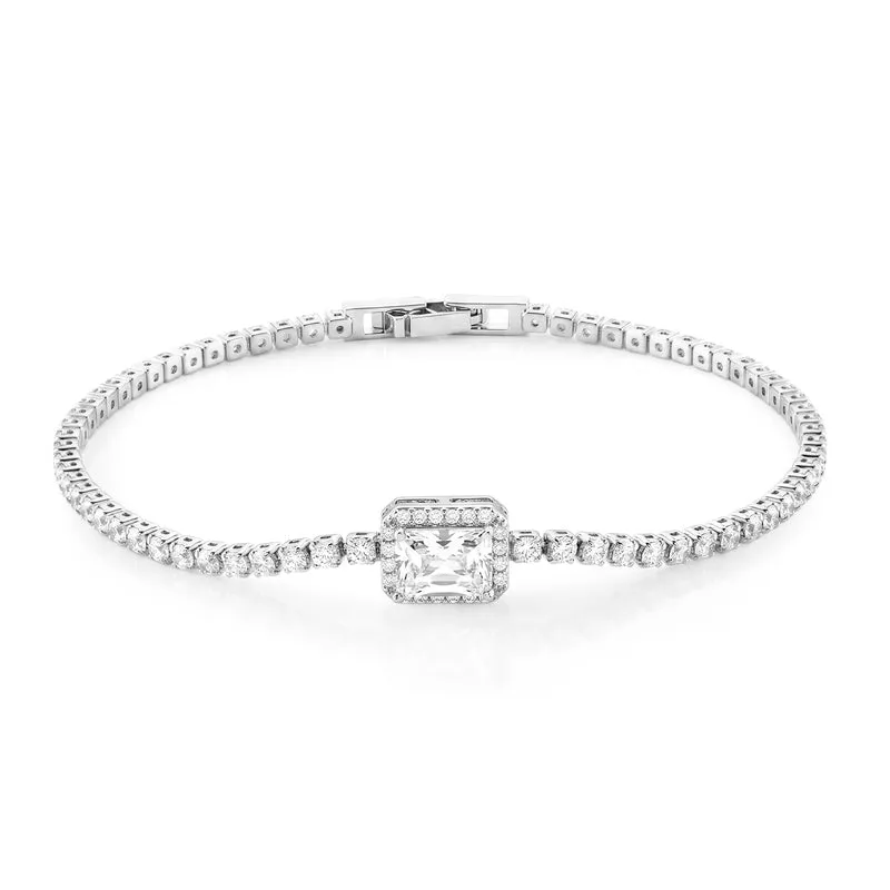 Weißer Zirkonia Schmuckset Nickelfreies Messing
