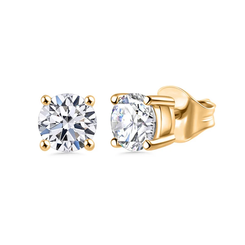 LUXURIANT 0,33 ct. VS-GH Labor Diamant Ohrringe, 925 Silber Gelbgold Vermeil