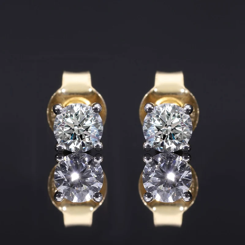 LUXURIANT 0,33 ct. VS-GH Labor Diamant Ohrringe, 925 Silber Gelbgold Vermeil