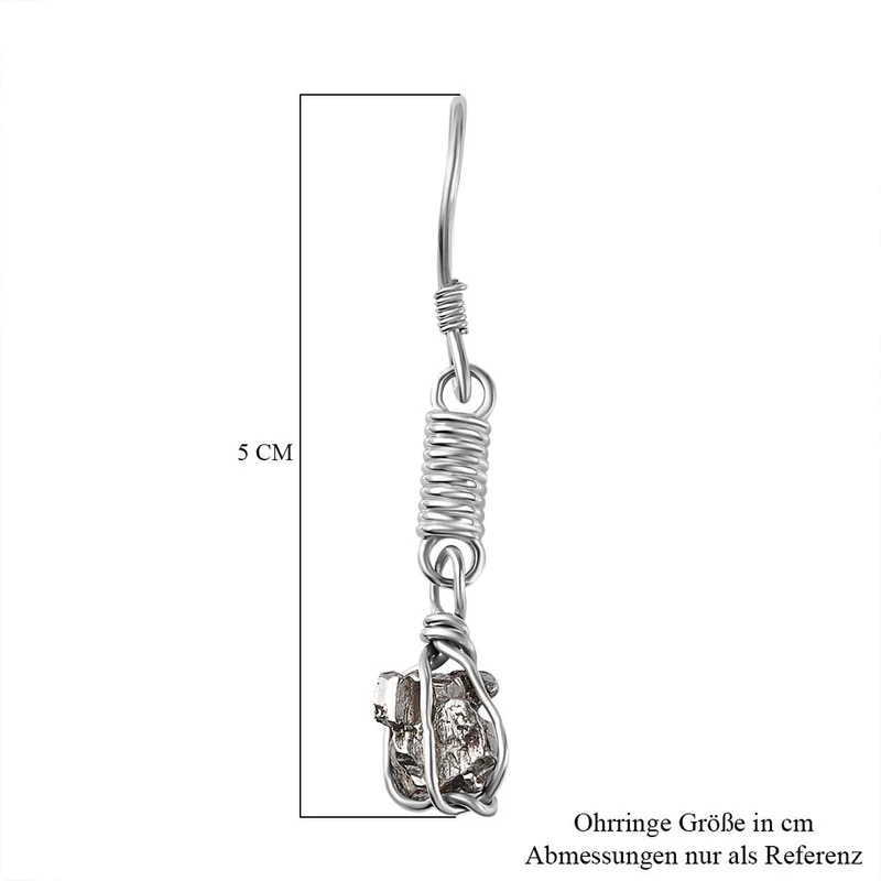 Meteorit Ohrringe 925 Silber rhodiniert ca. 16.77 ct
