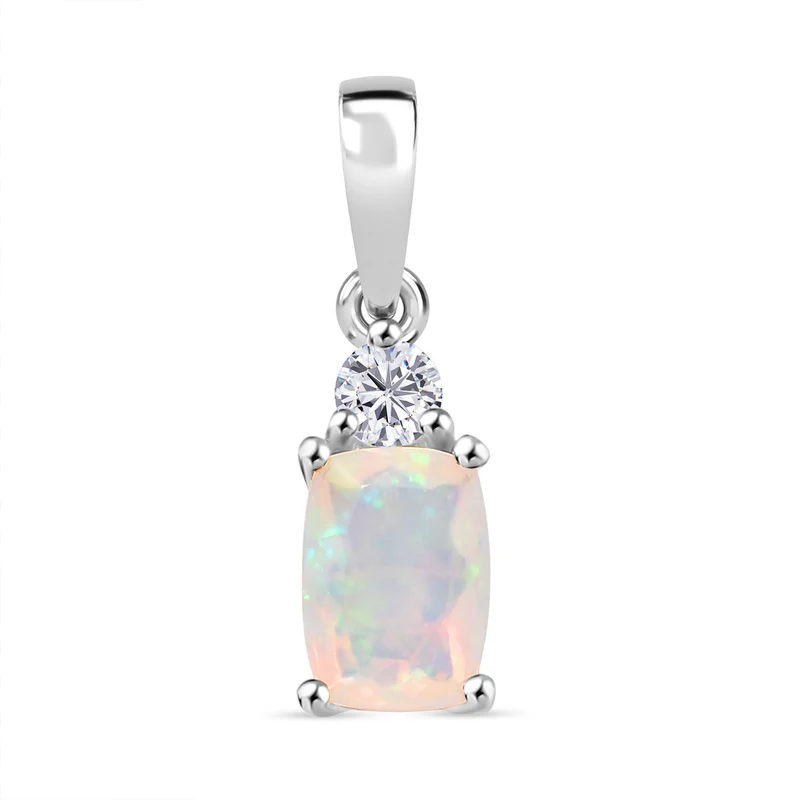 2er Set - D'Joy AA Natürlicher, äthiopischer Welo Opal Ring und Anhänger, 925 Silber 750 Gelb Vergoldet (Größe 17.00) ca. 1.84 ct