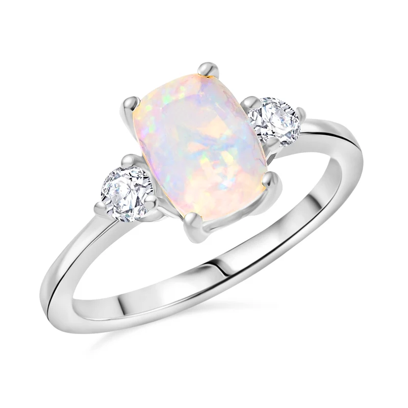 2er Set - D'Joy AA Natürlicher, äthiopischer Welo Opal Ring und Anhänger, 925 Silber 750 Gelb Vergoldet (Größe 17.00) ca. 1.84 ct