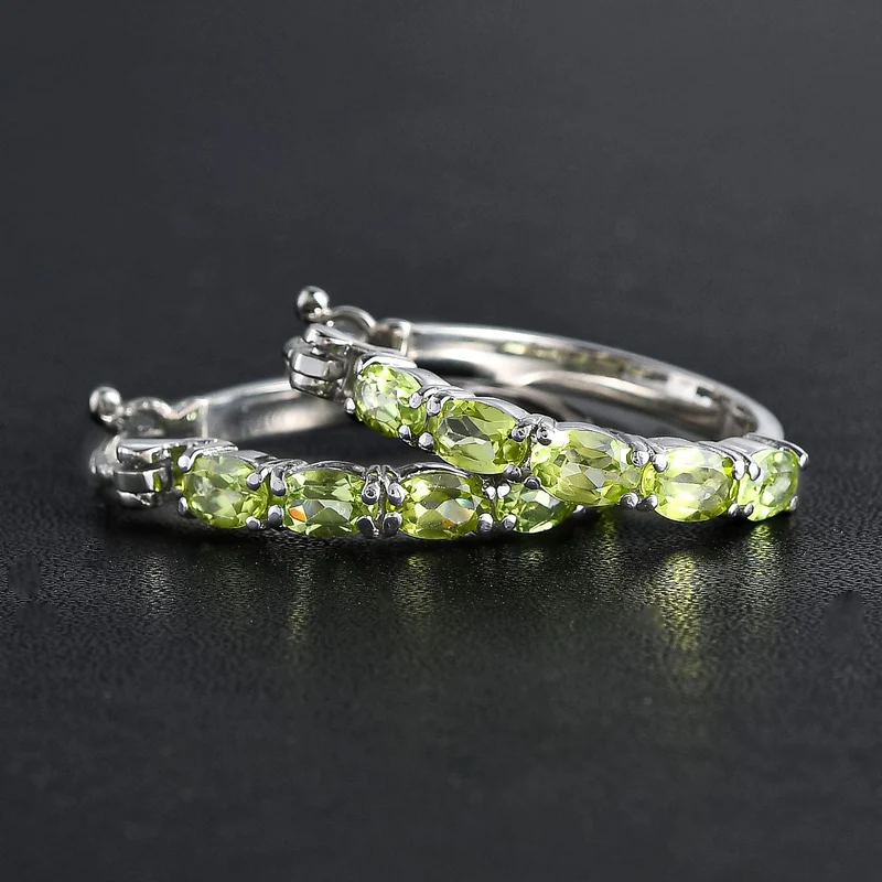 Mehrfarbige Edelstein Ohrringe, Edelstahl ca. 4.86 ct