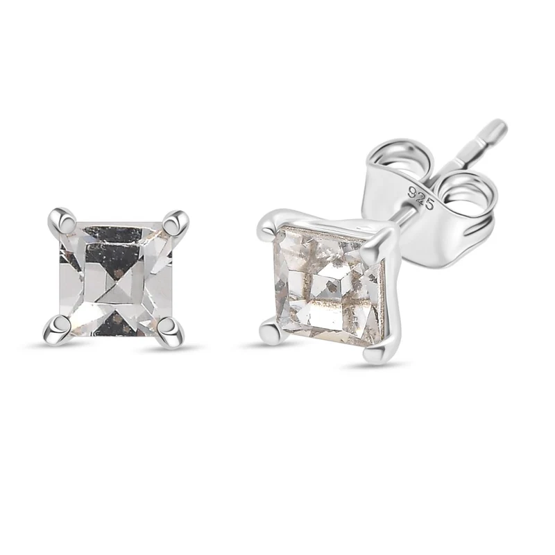 J Francis gefertigt mit SWAROVSKI Weißer Swarovski Kristall Ohrringe 925 Silber