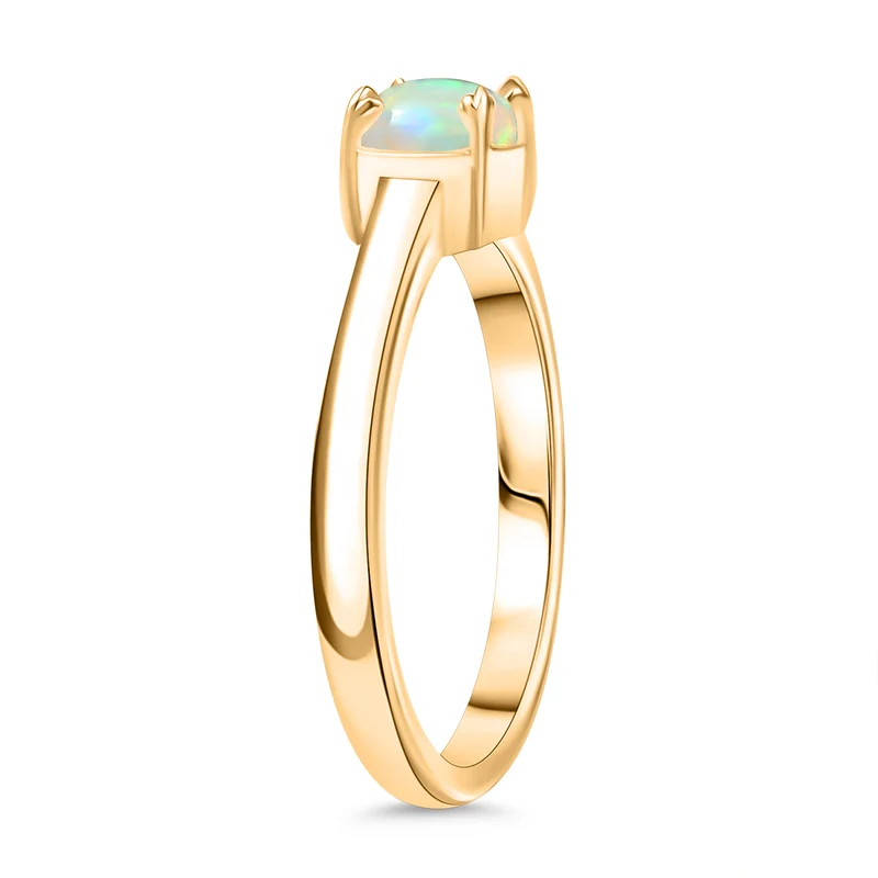 3er Set - AA Natürlicher, äthiopischer Welo Opal Anhänger, Ohrringe und Ring, Größe (17.00), ca. 2,24 ct.