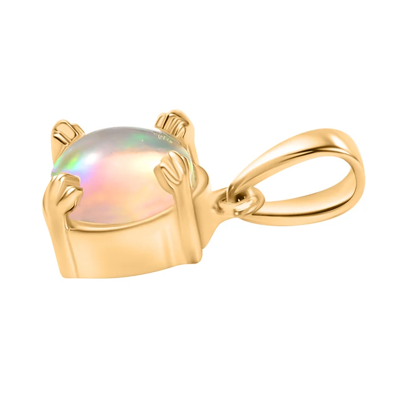 3er Set - AA Natürlicher, äthiopischer Welo Opal Anhänger, Ohrringe und Ring, Größe (17.00), ca. 2,24 ct.