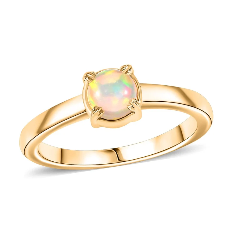 3er Set - AA Natürlicher, äthiopischer Welo Opal Anhänger, Ohrringe und Ring, Größe (17.00), ca. 2,24 ct.