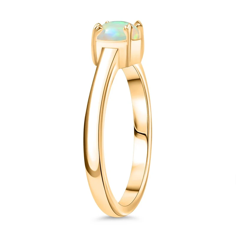 3er Set - AA Natürlicher, äthiopischer Welo Opal Anhänger, Ohrringe und Ring, Größe (17.00), ca. 2,24 ct.