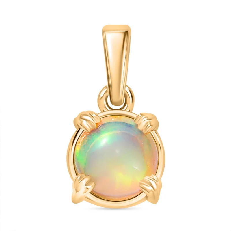 3er Set - AA Natürlicher, äthiopischer Welo Opal Anhänger, Ohrringe und Ring, Größe (17.00), ca. 2,24 ct.