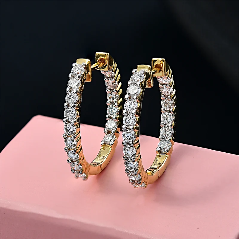 LUXURIANT DIAMOND - Lab Grown Diamant SI-GH Ohrringe 925 Silber 750 Gelbgold Vermeil ca. 2,00 ct.