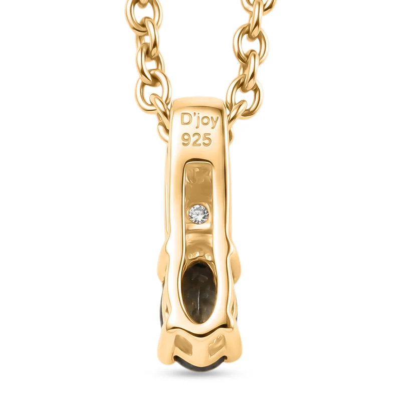 D'Joy Grüner Tansanit, Weißer Zirkon Schmuckset ca. 50 cm 925 Silber Gold und 316L Edelstahl Gold ca. 0,26 ct.